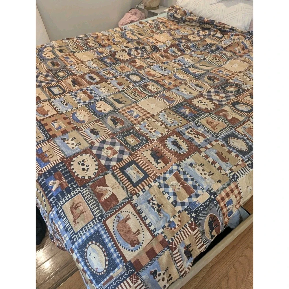 Vintage Farmhouse Americana Bloomcraft Patchwork Duvet Cover Primitive Cottage